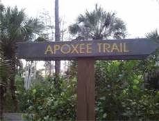 Apoxee Trail sign