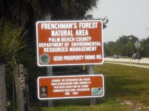 Frenchman's Forest Natural Area entry sign