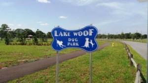 Lake Woof Dog Park John Prince Park sign