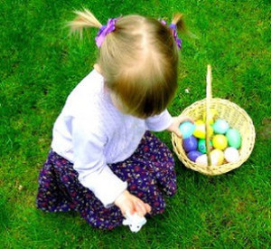 Girl with Easter Egg Basket